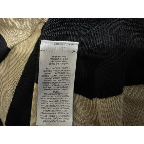 Lauren Ralph Lauren Womens Geometric Asymmetrical Midi Skirt Sz M Black & Tan - Picture 8 of 9